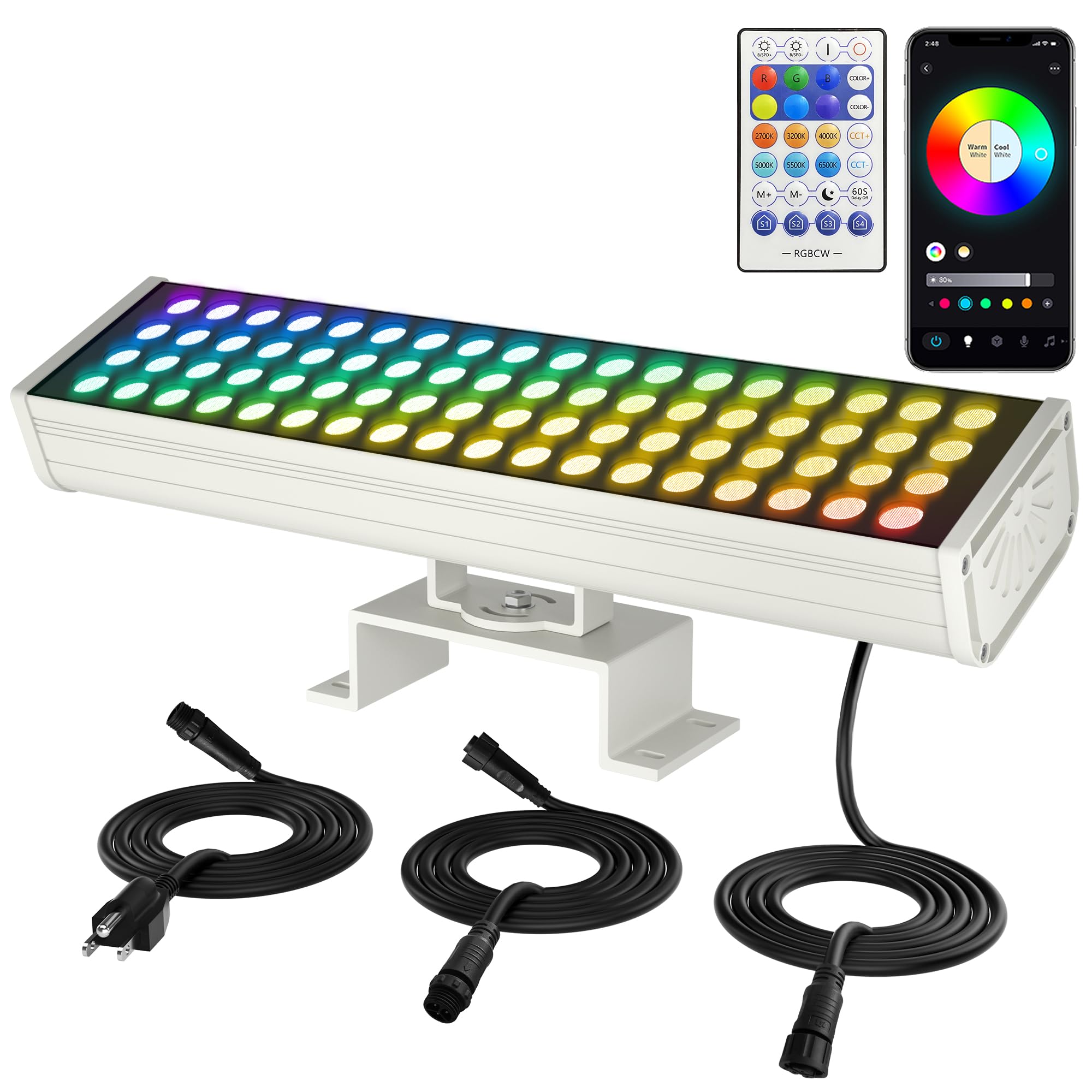 Amazon.com: Jabbatek Smart Outdoor Color-Changing Flood Lights
